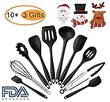 Silicone Kitchen Utensil Set - Heat-Resistant Cooking Utensils Non-Stick Rubber Utensils Spatula Set Cookware Set 10 Piece Cooking Tools