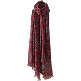 Glen Isla 100% Cashmere Summer Lightweight Scarf/Stole/Shawl - Paisley Print Deep Pink | Made In Scotland