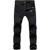 HYCOPROT Men's Snow Ski Pants Waterproof Softshell Outdoor Fleece Lined Snowboard Hiking Pants with Belt