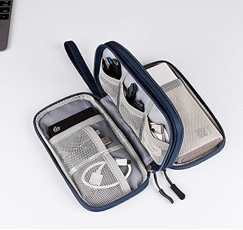 Hosoncovy Power Bank Organizer Bag - USB Flash Drive & External Hard Drive Case (Dark Blue) - Image 4