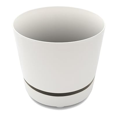 Unique 10&quot; Self-Watering, Aerating, High Drainage Plant Pot with Deep Saucer (10 Inch, White)