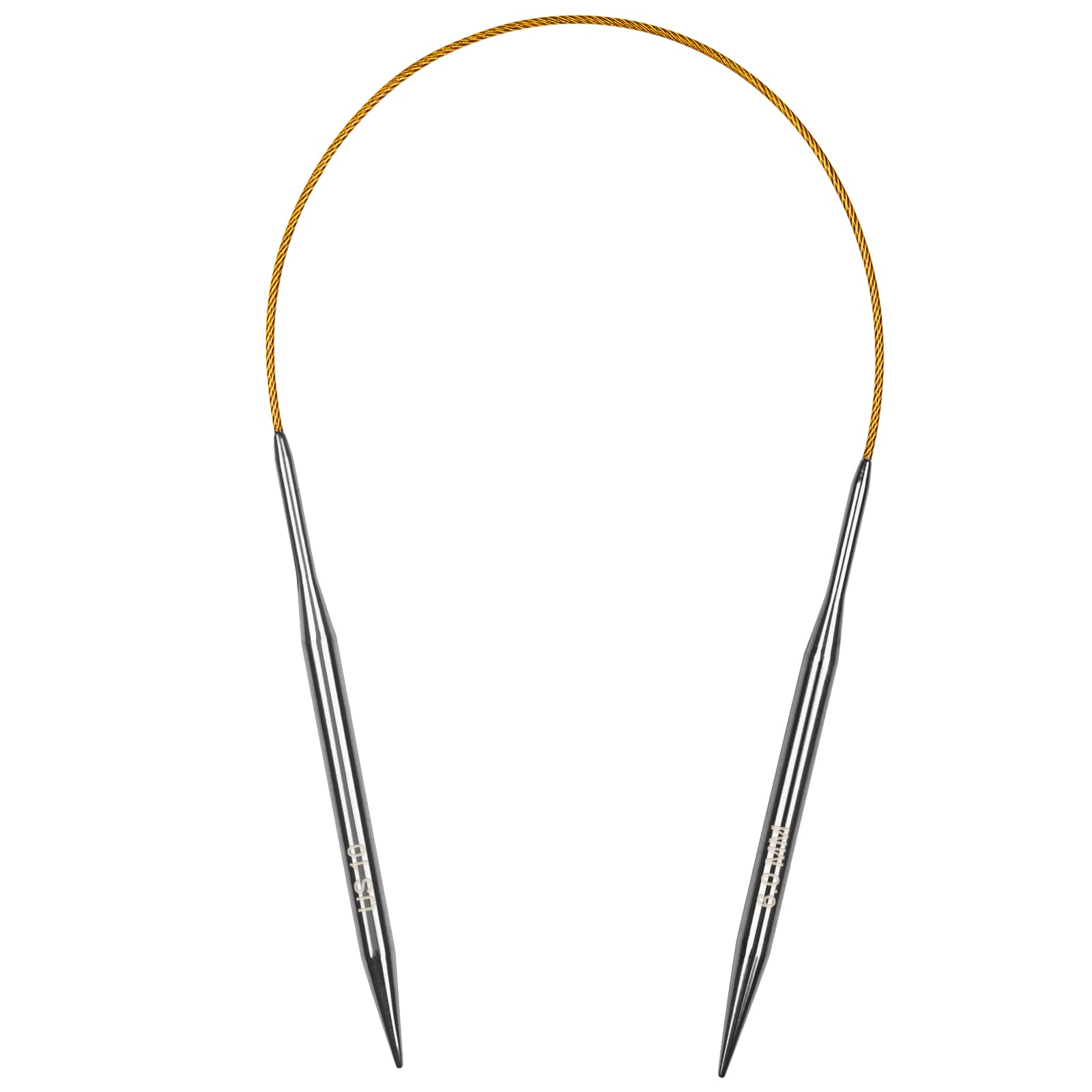 Aelike 6mm Circular Knitting Needles - 40cm Short Round Needles with Flexible Cable, Metal Circular Needles for Knitting Socks & Small Projects, Size US 10