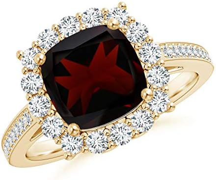 クッションガーネットとダイヤモンドハローリングに渦巻きモチーフ 期間限定送料無料