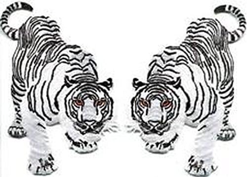 Spinner Lot of 2 Bengal tigers lion cat applique iron-on patches BIG 3.88 X 5.88 inches Better Bag Cloth Tee Shirt