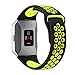 For Fitbit Ionic Sport Bands, bayite Soft Silicone Replacement Band Perforated Breathable Wristband Fashion Strap For Fitbit Ionic Fitness Smart Watch Accessories Black/Fluorescent Yellow Women Men
