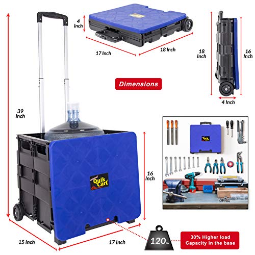 dbest products Quik Cart Collapsible Rolling Crate on Wheels for