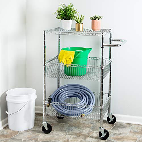 HoneyCanDo 3 Shelf Chrome Storage Cart CRT01451 Chrome Pricepulse