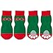 SCENEREAL Small Dog Socks 4 Pack/Set Anti-Slip Indoor Soft Dog Socks for Hardwood Floors Traction Control Xmas Gifts for Puppy Cats Tiny Pets, S