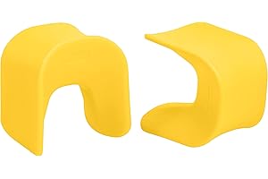 ECR4Kids Wave Seat, 14in - 15.1in Seat Height, Perch Stool, Yellow, 2-Pack