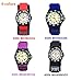 Jewtme Kids Children Nylon Strap Luminous Outdoor Sports Analog Display Watch for Boys Girls-Red