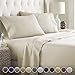 HC COLLECTION Bed Sheets Set Queen with 2 Pillowcases, Hotel Luxury Platinum 1800 Series Brushed Microfiber Deep Pocket Fitted Sheet, Fade Resistant Ultra Soft 4 Pcs Bedding for Hot Sleepers, Cream
