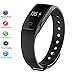 TINCINT Fitness Tracker & Heart Rate Monitor, ID107 Bracelet Pedometer Watches Sleep Monitor Life Waterproof Fitness Band Wristband for Android iOS Phones, Black