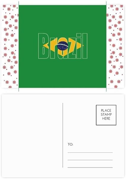 Amazon ブラジル国旗 名前 クリスマスフラワー お祝い ポストカード 祝福 郵送カード ポストカード 絵柄付はがき 文房具 オフィス用品