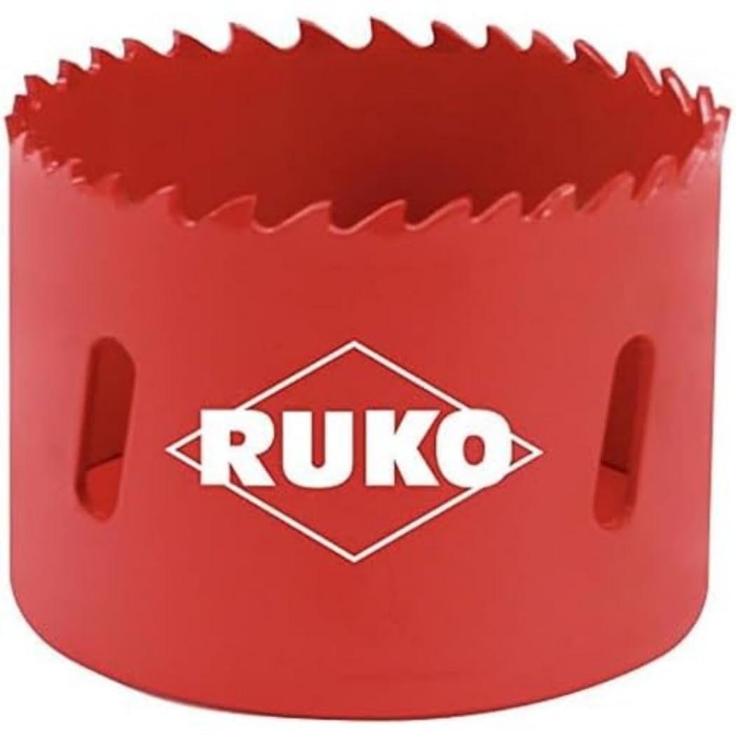 Ruko HSS Bi-Metal Hole Saw with Varied Toothing, Red Finish, 98mm Diameter, R106098