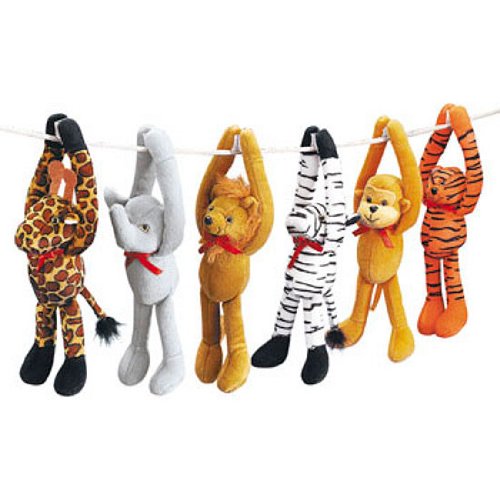 BW Plush Stuffed Long Arm Monkey Zoo Animals With Velcro