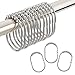 Amazer Shower Curtain Rings, Shower Curtain Hooks Rust Proof Metal Wide Shower Curtain Rings Hooks for Bathroom Shower Rod Curtains, Polished Chrome, Set of 12