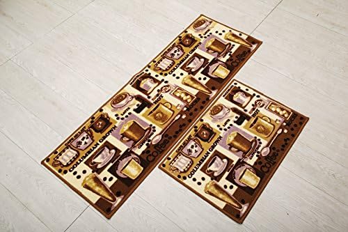 Homartary Home And Kitchen Rugs Rubber Backing Non-Slip Doormat Runner Mats Set 2 Piece (15"x47"+15"x23")