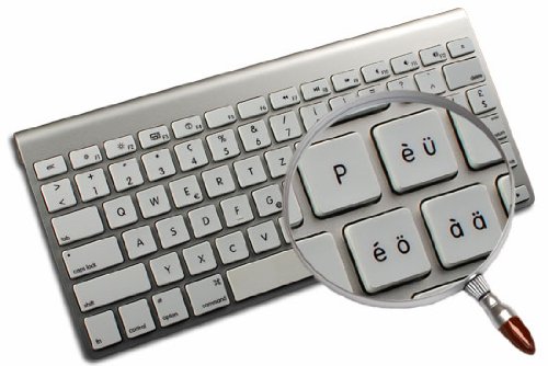 APPLE NS SWISS NON-TRANSPARENT KEYBOARD DECALS BLACK OR WHITE BACKGROUND FOR DESKTOP, LAPTOP AND NOTEBOOK (White Background)