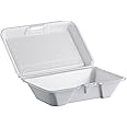 Dart 206HT1R All Purpose Shallow Perforated Foam Hinged Container, 9 X 6 in (Case of 200),White