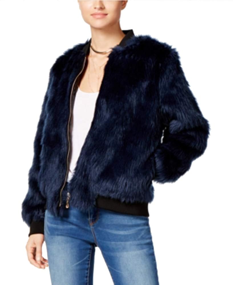 Juniors Faux-Fur Bomber Jacket Clothing 