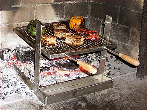 SPITJACK Portable Camping Grill. Cook Over a Fireplace or Campfire with an All Stainless Steel Cooking Grate and Drip Pan