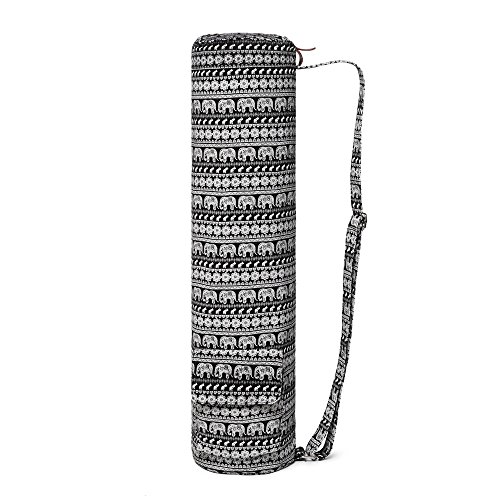 Fremous Yoga Mat Bag and Carriers for Women and Men - Double Storage Pocket - Easy Access Zipper - Adjustable Shoulder Strap and Handle (Elephant)