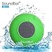 Soundbot SB510 HD Water Resistant Bluetooth Shower Speaker, Handsfree Portable Speakerphone with Built-in Mic, 6hrs of Playtime, Control Buttons and Dedicated Suction Cup for Showers (Green)
