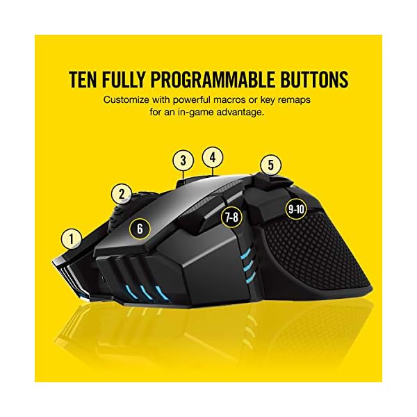 Corsair-Ironclaw-Wireless-RGB-Rechargeable-Wireless-Optical-Gaming-Mouse-with-Slipstream-Technology-18000-DPI-Optical-Sensor-3-Zone-RGB-Multi-Colour-Backlighting-Black Corsair Ironclaw Wireless RGB, Rechargeable Gaming Mouse with Slipstream Technology (18,000 DPI Optical Sensor, 3-Zone…