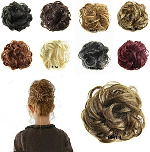 MAYARAYLI Wavy Curly Messy Elastic Hair Bun Extensions Donut Synthetic Hair Chignons Hair Piece Wig Scrunchy Scrunchie Hair Bun Updo Hairpiece Hair Ribbon Ponytail Extensions Hair Extensions