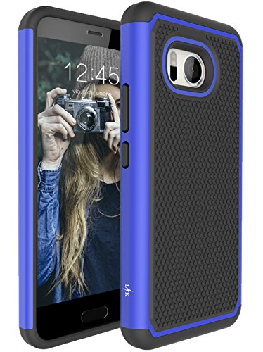 HTC U11 case, HTC Ocean Case, LK [Shock Absorption] Drop Protection Hybrid Armor Defender Protective Case Cover for HTC U11 / HTC Ocean (Blue)