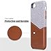 Lopie [Sea Island Cotton Series] iPhone SE 2020 / iPhone 7 / iPhone 8 Case with Card Holder, Fabric Slim Back Cover with Leather Card Slot Design, Light Brown