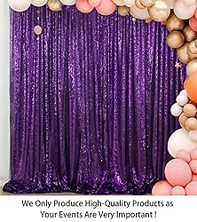 ShinyBeauty Sequin Backdrop Curtain Purple 5FTx10FT