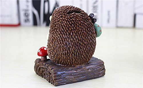 ToiM Cute Hedgehog Money Box Money Jar Money Box Piggy Bank Coin Bank , Creative Birthday Gift Desktop Decoration Crafts (Stump)