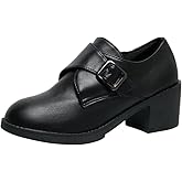 MGGMOKAY Women's Leather Loafer Slip On Loafer Business Office Casual Dressy Shoe with Adjust Buckle