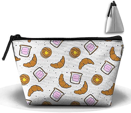 Portable Travel Storage Bags Croissant Bread All Printed Clutch Wallets Big Pouch Purse Zipper Holder For Kits Medicine And Makeup Bag