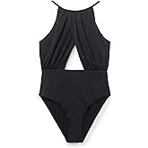 CALZEDONIA Woman's One Piece Swimsuit Black Halter Neck