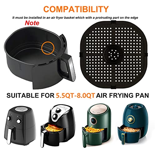 Air Fryer Grill Pan for COSORI 5QT Air Fryers, 9.09IN Upgraded Square