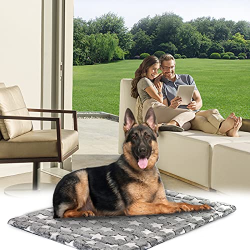 KROSER 24"/30"/36"/42"/48"/54" Dog Bed Reversible Mat (Warm & Cool) Stylish Pet Mat Pad High Density Foam Machine Washable Pet Bed for Dogs 25lbs-130lbs