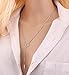 Geerier Silver Lariat Chain Bar Pendant Necklace Simple Y-Type Clavicle Chain Necklace for Women