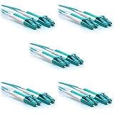 5-Pack CableRack 2m LC/LC 40/100GB Duplex 50/125 Multimode OM4 Fiber Patch Cable Aqua