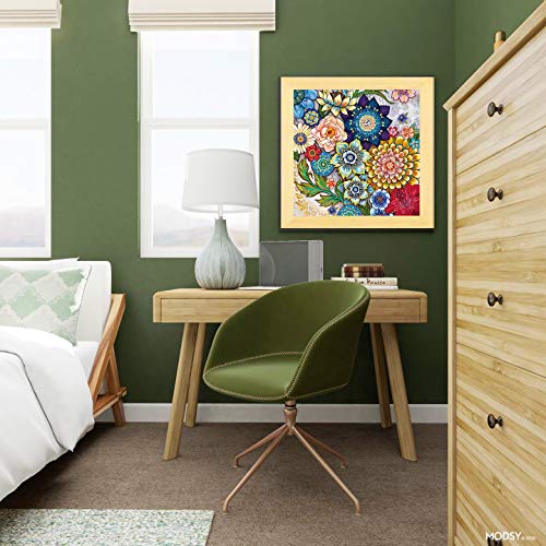 Diamond Painting Kits for Adults, 5D Full Drill Round Gem Paint Kit by Numbers, Flower Arts Craft for Home Wall Decor(Multi-Color, 11.8Wx11.8L)