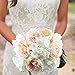 HOGADO 6 Heads Artificial Silk Flowers Hydrangea Bouquet Arrangements Fake Plant in Bulk DIY Wedding Table Centerpieces Wreath Cream