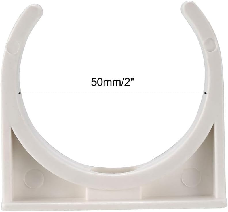 sourcing map PVC Water Pipe 50mm Clamps Clips, Fit for 50mm/1.97 Inch OD TV Trays Tubing Hose Hanger Support Pex Tubing, 20Pcs - Image 5