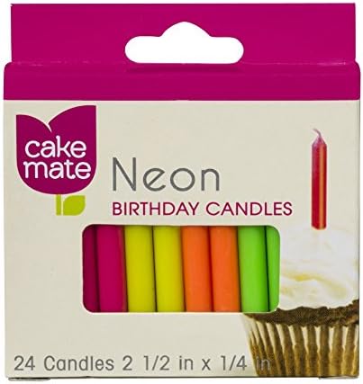 Cake Mate, Neon Birthday Candles - 24 ct (Pack of 2)