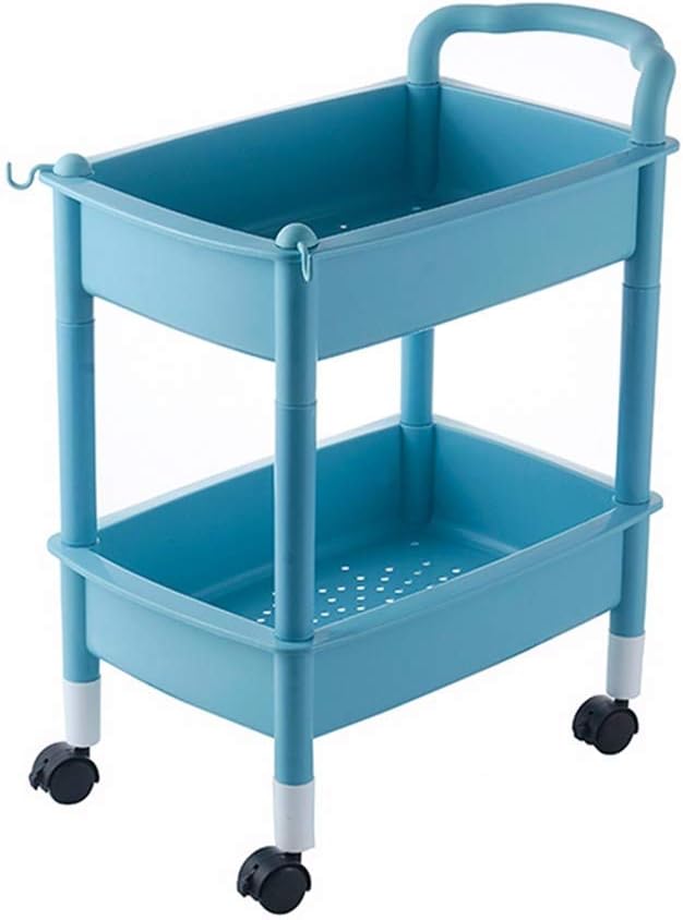 GQQ Utility Cart 2 Tiers Slot Aufbewahrungsregal, Bequeme Griffe