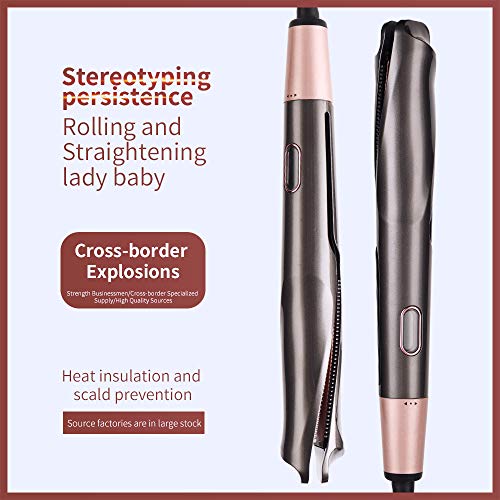 Professional Hair Straightener Curling Iron 2 in 1 Tourmaline Ceramic Twisted Flat Iron for All Hair Types with LCD Digital Display & Auto Shut-Off From AMULISS
