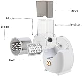 Tugeem Electric Cheese Grater USB Rechargeable Vegetable Spiralizer 3 Blades view 4