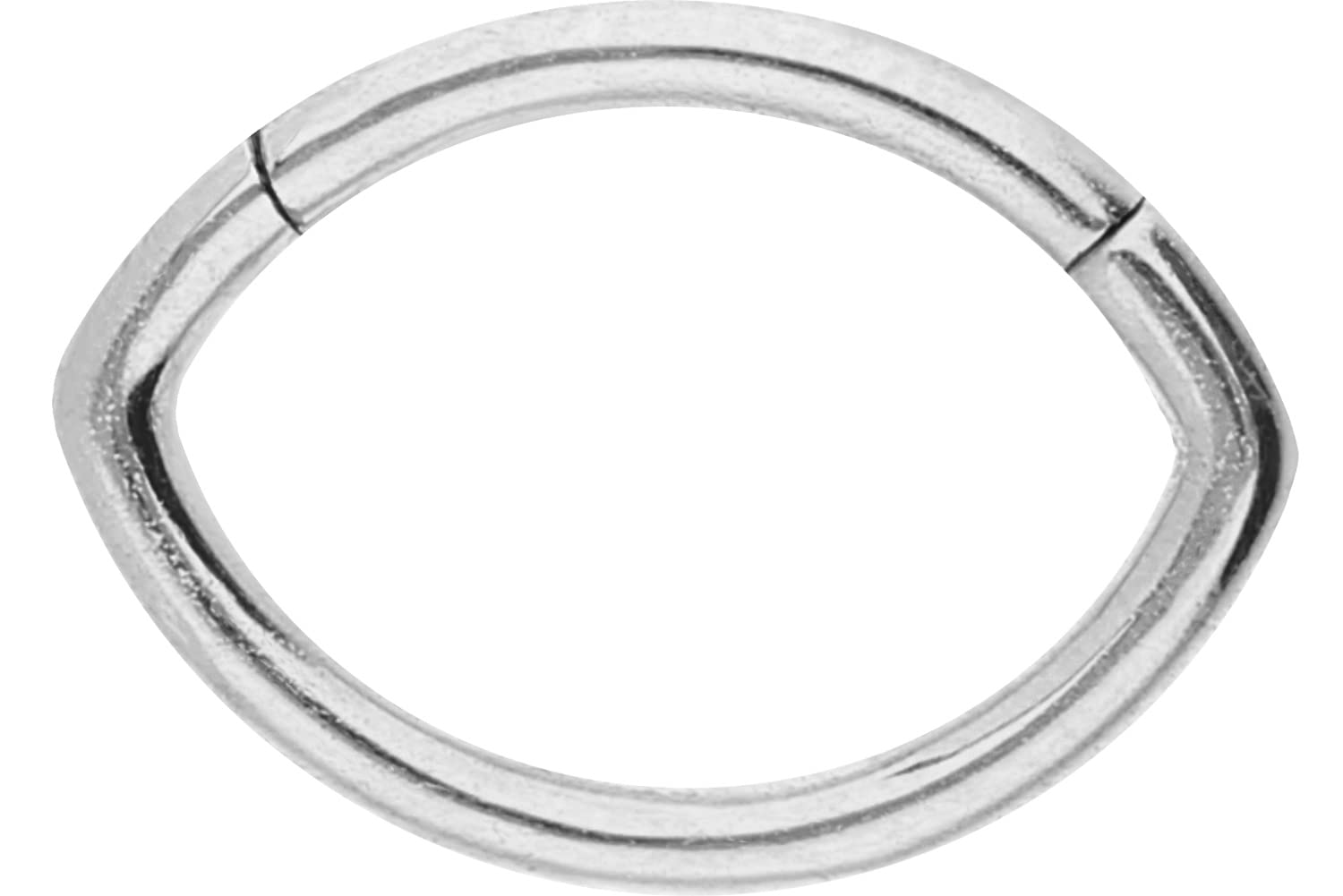 PIERCINGLINE Surgical Steel Clicker | Oval - Shaped | Piercing for Septum Tragus Helix - silver colours