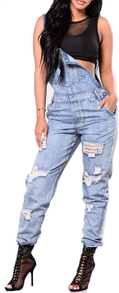 ripped denim dungarees