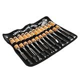 MARKETTY Professional Wood Carving Chisel Set - 12 Piece Sharp Woodworking Tools w/ Carrying Case - Great for Beginners